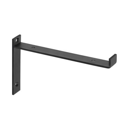 China Q235 Steel Black Shelf Brackets 90 Degree Wide Wall Mount Corner Bracket /Handrail Bracket for sale