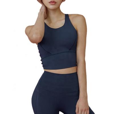 China Outdoor Breathable Sports Yoga Bra For Women Casual Shake Proof Fitness Yoga Vest Bra for sale