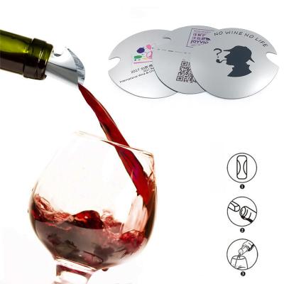 China Promotion Custom Logo Price Drop Wine Pourer Stop Wine Disc And Cheap Wine Stop Drip Foil Pourer for sale