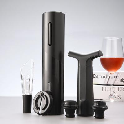 China High Quality Viable 5 In 1 Set Rechargeable Automatic Electric Corkscrew Wine Bottle Opener Kit With Filling Base for sale