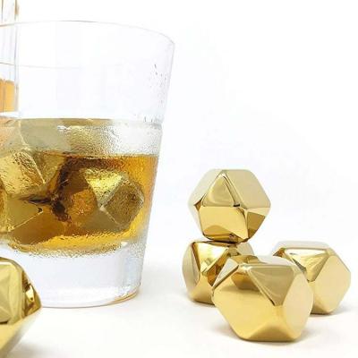 China Viable Whiskey Stainless Steel Flashing Stones Chilling Rocks and Ice Cubes Stainless Steel Set for sale