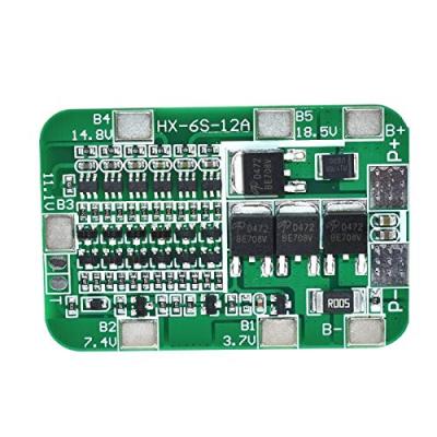 China 6S 12A 24V 6S 12A 24V Li-ion Lithium Battery Cell Module Kit 6S DIY BMS Protection Board BMS Protection Board For 6 Li-ion Battery Cell Module for sale