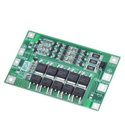 China 3S 60A Li-ion Lithium Battery Charger Protection Board 18650 BMS For Drill Motor 14.8V 16.8V Balance 3s 60a Lithium Battery Protection Board for sale