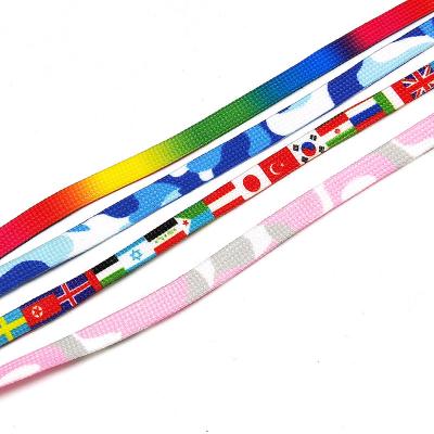 China Sale Color Rainbow Flat All-match Maker Colorful Flat Laces For Holidays for sale