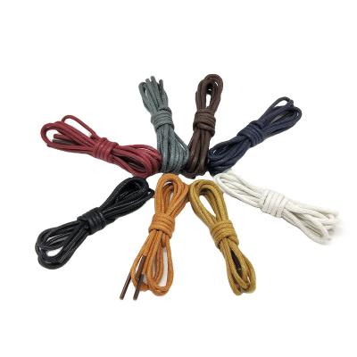 China Good Quality Fashion High Quality Round Round Waxed Leather Shoe Laces for sale