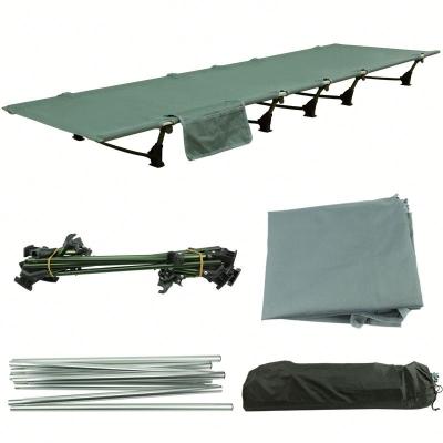 China 600D Oxford Coated PVC Outdoor Portable Aluminum Folding Military Crib Army Bed Ultralight Sleep Cot for sale