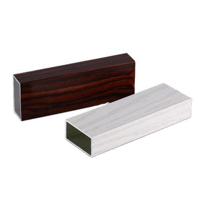 China Construcion Buildings Aluminum Alloy 6061 Tube 6063 Wood Grain Color Tube Square Tubes Aluminum Profiles for sale