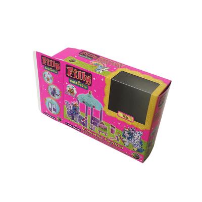 China Custom Logo Handmade Folding Barbie Wholesale Colorful Printed Child Toys Gift Box Whisper PVC Window for sale