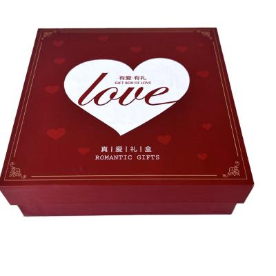 China Beautiful Customized Handmade Red Printed Heart Shaped Design Baby Gift Box Packaging For Bridesmaids Proposal Bridal Birthday for sale