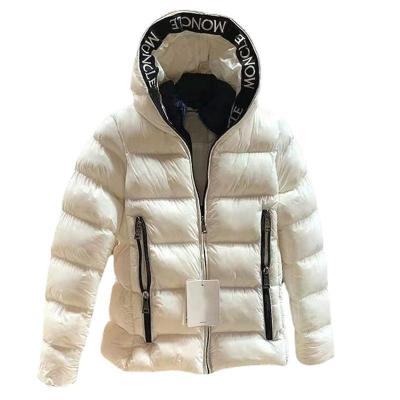 China New Fashion Wholesale Letter Print Duck Down Thick Puff Jacket Women's White Breathable Detachable Winter Moncleres Casaco engrossar for sale