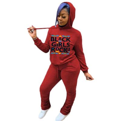 China 2020 Custom Made Viable OEM Autumn Winter Sweat Suits Women Set Crop Top Oversized Hoodie Set For Women for sale