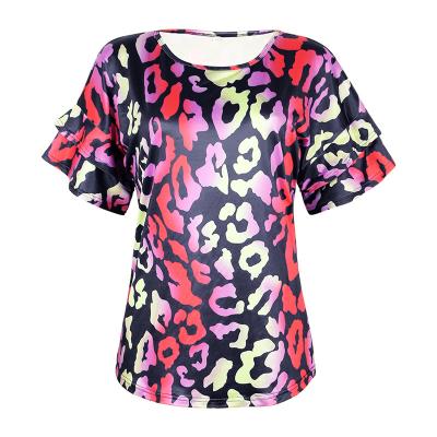 China Wholesale Custom Loose Cotton Pullover Women's Solid Color Collar Print Round Neck Breathable T-Shirts for sale