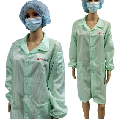 China Reusable Cleanroom ESD Polyester Anti Static Protectors Cheap Prices ESD Safe Working Shirt for sale