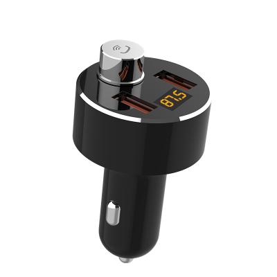 China Mobile Phone Tablet MP3 GPS USB 3.1a Dual Led Car Charger With Bluetooth, Micro FM Transmitter Voltage Display SD TF Music Playing Car Charger for sale