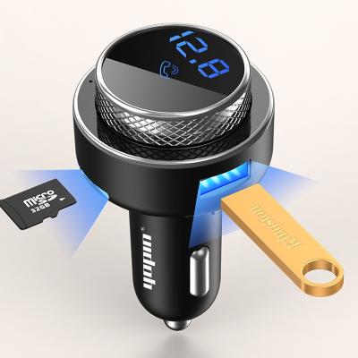 China OEM Custom Logo Dual USB Fast Car Charger Supported Car FM Modulator With Bluetooth Dual USB QC3.0 USB Charger Car Mp3 Player for sale