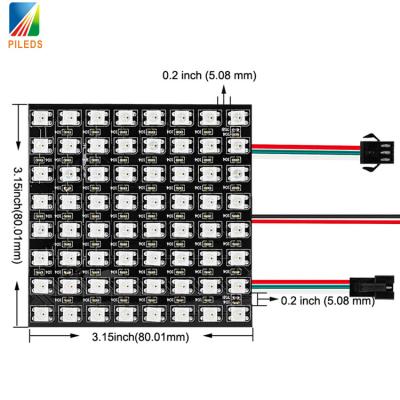 중국 8x8 RGB LED 매트릭스 패널, LED 픽셀 화면 APA102C WS2812B SK6812 판매용