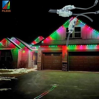 China DC48V led pixel point panel light 12v ip68 outdoor eave decoration lighting colorful permanent 30mm rgbw for sale