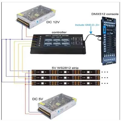 Cina Console H807DMX 12V DMX512 WS2811 TM1812 P943 P943S P9411 P9412 P9883 TM1804 TM1809 UCS1903 UCS1909 Controller in vendita