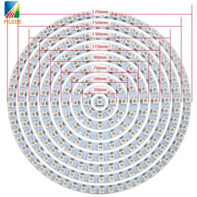 China Luz de píxel de círculo RGB personalizable WS2812 SK6812 Adresable Black White PCB Board DIY 5050 5V WS2812B Anillo de ángel en venta