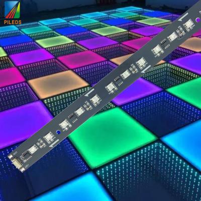 China OEM PCBA rgb tiras de control tablero de baile y espejo círculo interactivo colorido 3d led pista de baile magnética en venta