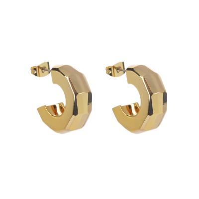 China New Fashion Polish Irregular Geometric Stud Earrings Metal 18K Gold Plated Brass Trendy Wholesale Romantic Jewelry For Women for sale