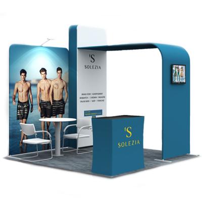 China Durable Lightweight Booth Exbihition Advertising Promotion 10x10 FT Pillow Case Backdrop Stand Pop Up Display Trade Show Booth for sale