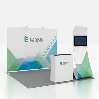 China Tension Aluminum Fabric Graphic Exbihition Advertising Booth 10x10 Booth Corner Frame Cover Trade Show Booth for sale