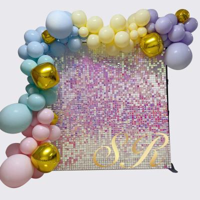 China UV Resistant New Style Decorative Wind Activate Shimmer Sequin Wall Panel For Birthday Party Wedding Decoration for sale