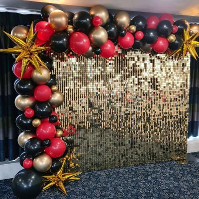 China UV Resistant Wedding Party Decoration Factory Price Gold Shimmer Wall Sequin Panel Backdrop Square Sequin Wall for sale