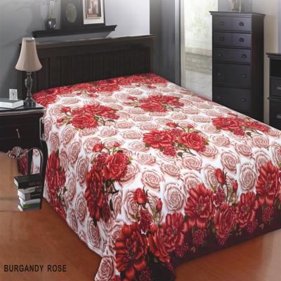 China Spain Wedding Style Super Soft Royal Rashel Rose Fur Cheap Throw Flannel Polyester Printed Blanket for sale