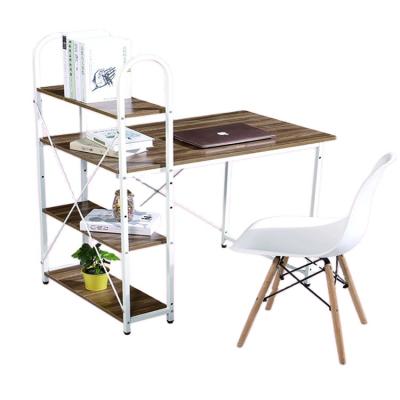 China With Shelf Metal Home Office Writing Study Table Desk Computer Laptop and Wood Chair Set for sale