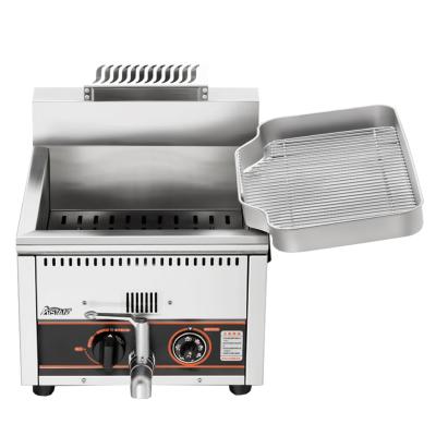 China Hotels BDH15L Tabletop Gas Deep Fryer With Temperature Control Stainless Steel#304 LPG Or Natural Gas Chips Chicken Frying Machine for sale