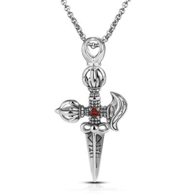 China Chopin Dagger Pendant Necklace High Quality Fashion Spot Jewelry 925 Classic Box Chain Wholesale CLASSIC Bead Chain Jewelry for sale