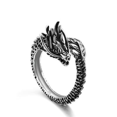 China Wholesale High Quality Jewelry Dragon Vintage Ring Adjustable Size 14k 18k 24k Women 925 Mens Vintage Stain Fashion Jewelry Birthday Gift for sale