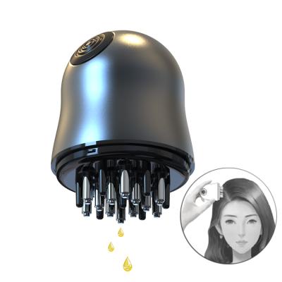 China Mini Ionic Vibration Hair Grwoth Scalp Massage Applicator Liquid Oil Massage Comb Vibrating Head Dispenser Device for sale