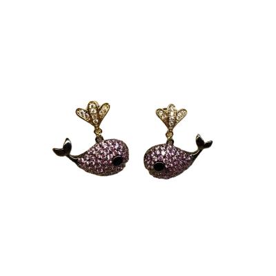 China Environmentally friendly unique hot sale design women's pink blue earrings stylish women's animal earrings for sale