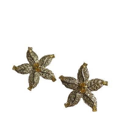 China Environmental Friendly Wholesale High Quality Stud Earrings Gold Plated Brass Zircon Women Earrings for sale