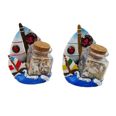 China Sand Glass Art Europe Top Quality Crafts Glass Wish Bottles for sale