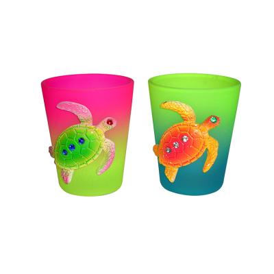 China China Hot Sale Souvenir Shot Glass Colored Frosted Shot Glass For Travel for sale