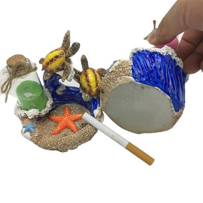 China Cheap Interesting Customized Professional Mini Beach Turtle Decoration Ashtray for sale