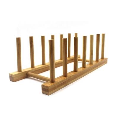 China Sustainable 7 Post Bamboo Dish Drying Rack For Dish Cup And Bowl for sale