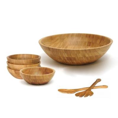 China Sustainable bamboo tableware bowl set with spoon and fork for sale