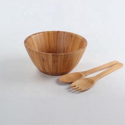 China Sustainable bamboo soup bowl with utensil set for sale