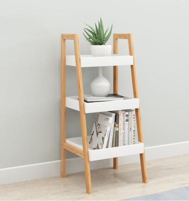 China Living Room Living Room Furniture Bamboo Ladder Storage Shelf for sale