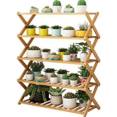 China Viable Bamboo Foldable Planter Stand for sale