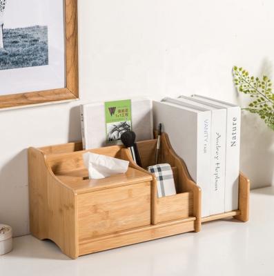 China Modern Bamboo Shelf Desk Organizer with Extension Rack for sale