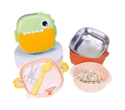 China BPA Free Wholesale SUS316L Stainless Steel Baby Complementary Food Portable Bowl Water Injection Warm/Cold Insulation Bowl Customized for sale