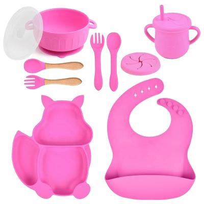 China BPA Free Customized Baby Silicon Suction Bowl Plate Feeding Suction Silicone for Baby BPA Free Feeding Set for sale