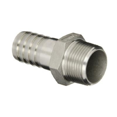 China Industrial Oil Gas Water Stainless Steel Male Threaded Hex Pipe Nipple Fittings Hose Burr Fitting for sale