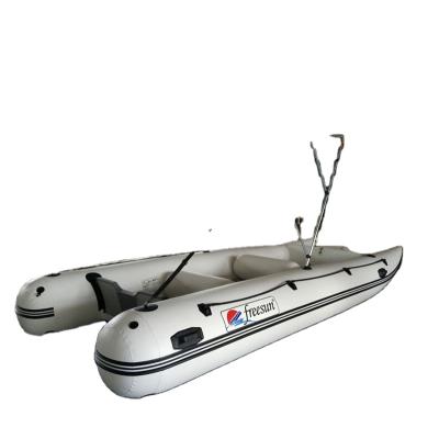 China PVC Transom With Motor Inflatable Boat Catamaran Boat Speed ​​Cat High Speed ​​Air Yacht Inflatable Boat for sale